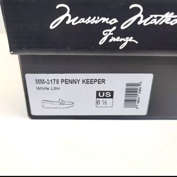 Massimo Mätteo Penny Keeper Loafers White Leather Women's 6.5B NIB MM-3178 - Picture 2 of 15